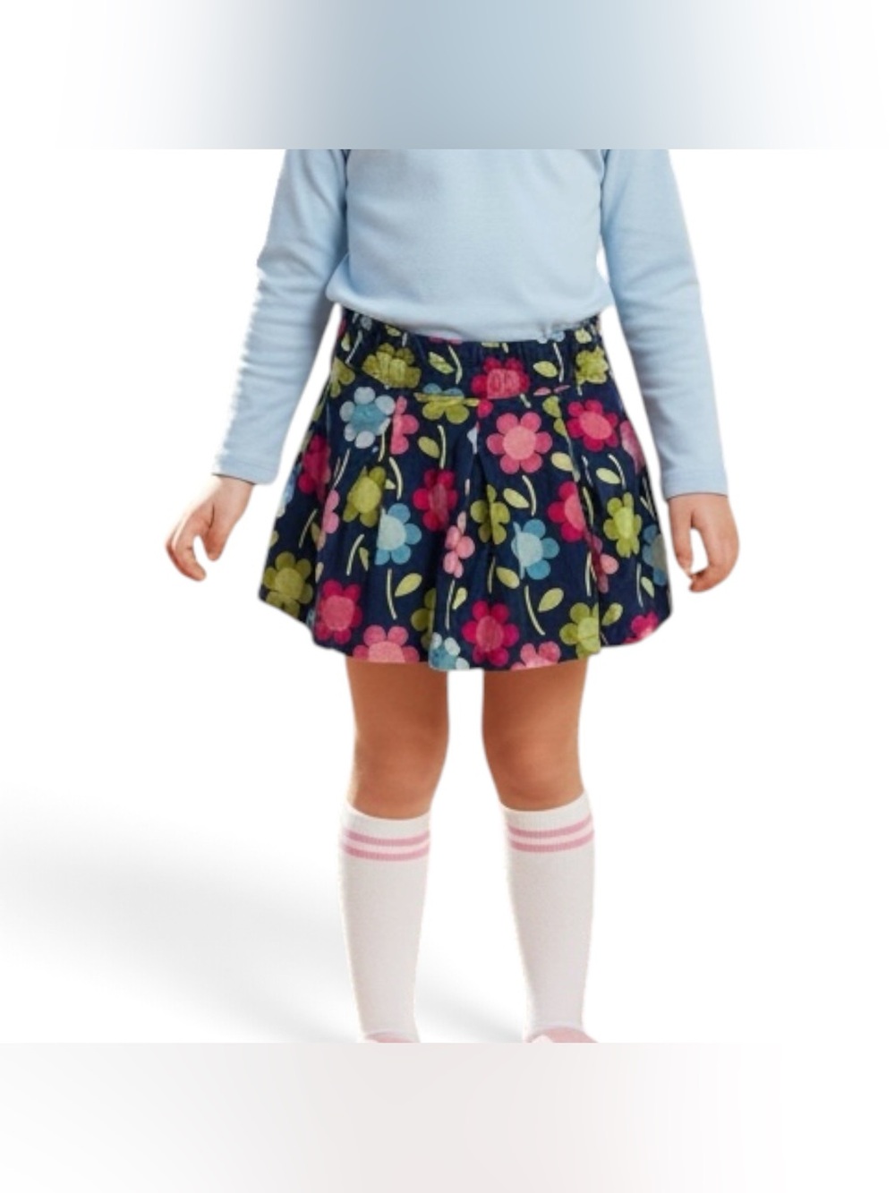 Gymboree Girls Pleated Floral Corduroy Skort Skirt size 6